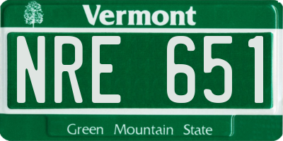 VT license plate NRE651