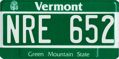 VT license plate NRE652