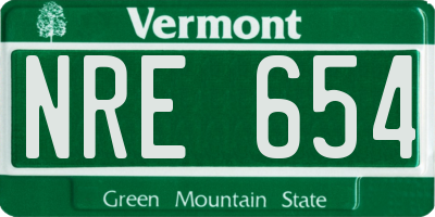 VT license plate NRE654