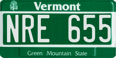 VT license plate NRE655