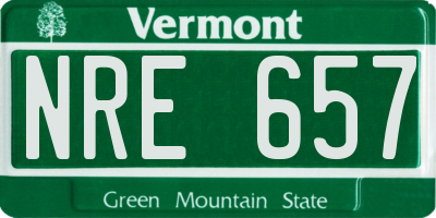 VT license plate NRE657