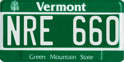 VT license plate NRE660