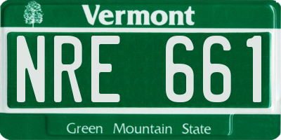 VT license plate NRE661