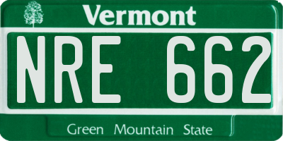 VT license plate NRE662