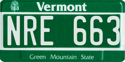 VT license plate NRE663