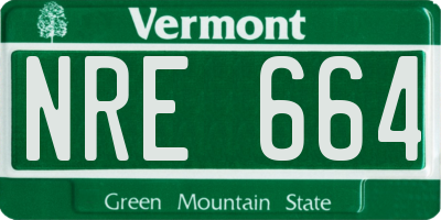 VT license plate NRE664