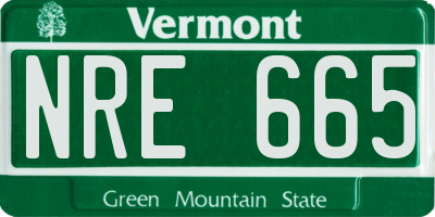 VT license plate NRE665