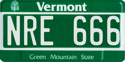 VT license plate NRE666