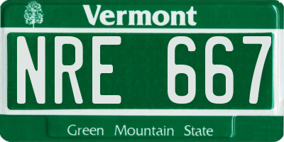VT license plate NRE667