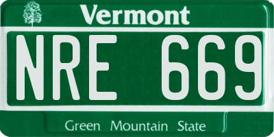 VT license plate NRE669