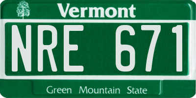 VT license plate NRE671
