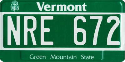 VT license plate NRE672