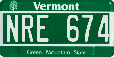 VT license plate NRE674