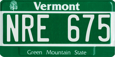 VT license plate NRE675