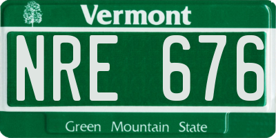 VT license plate NRE676