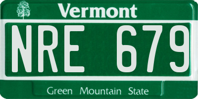 VT license plate NRE679