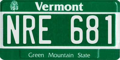 VT license plate NRE681