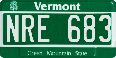 VT license plate NRE683