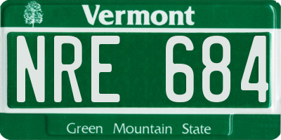 VT license plate NRE684
