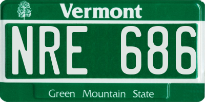 VT license plate NRE686