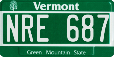 VT license plate NRE687
