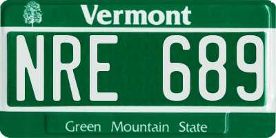VT license plate NRE689