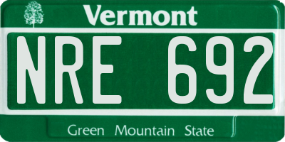 VT license plate NRE692