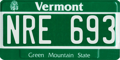 VT license plate NRE693