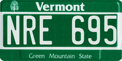 VT license plate NRE695