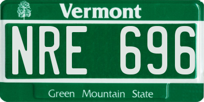 VT license plate NRE696