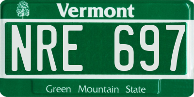 VT license plate NRE697