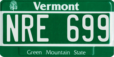 VT license plate NRE699