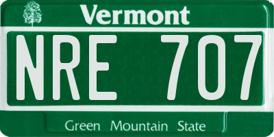 VT license plate NRE707