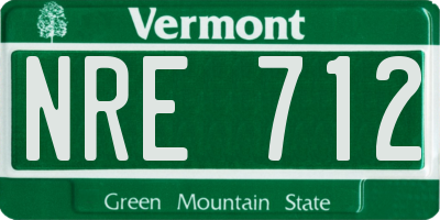 VT license plate NRE712