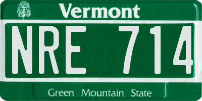 VT license plate NRE714