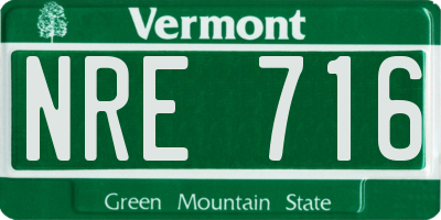 VT license plate NRE716