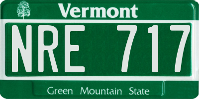 VT license plate NRE717