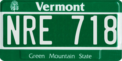 VT license plate NRE718