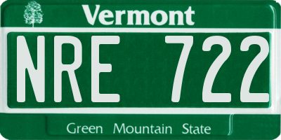 VT license plate NRE722