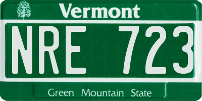 VT license plate NRE723