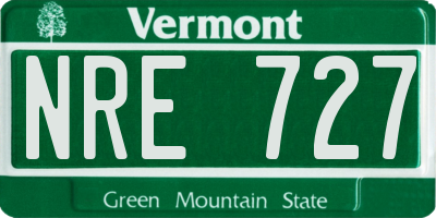 VT license plate NRE727