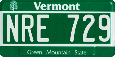 VT license plate NRE729