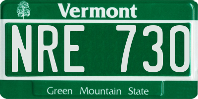 VT license plate NRE730