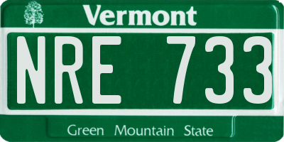 VT license plate NRE733