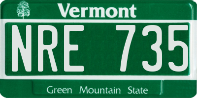 VT license plate NRE735