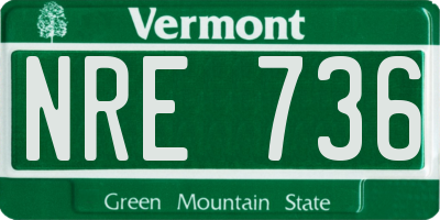 VT license plate NRE736