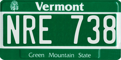 VT license plate NRE738