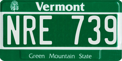 VT license plate NRE739