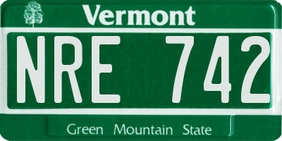 VT license plate NRE742