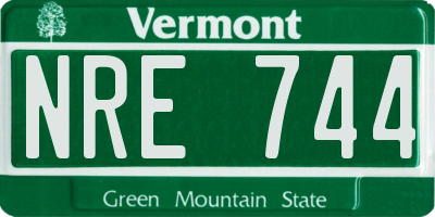 VT license plate NRE744